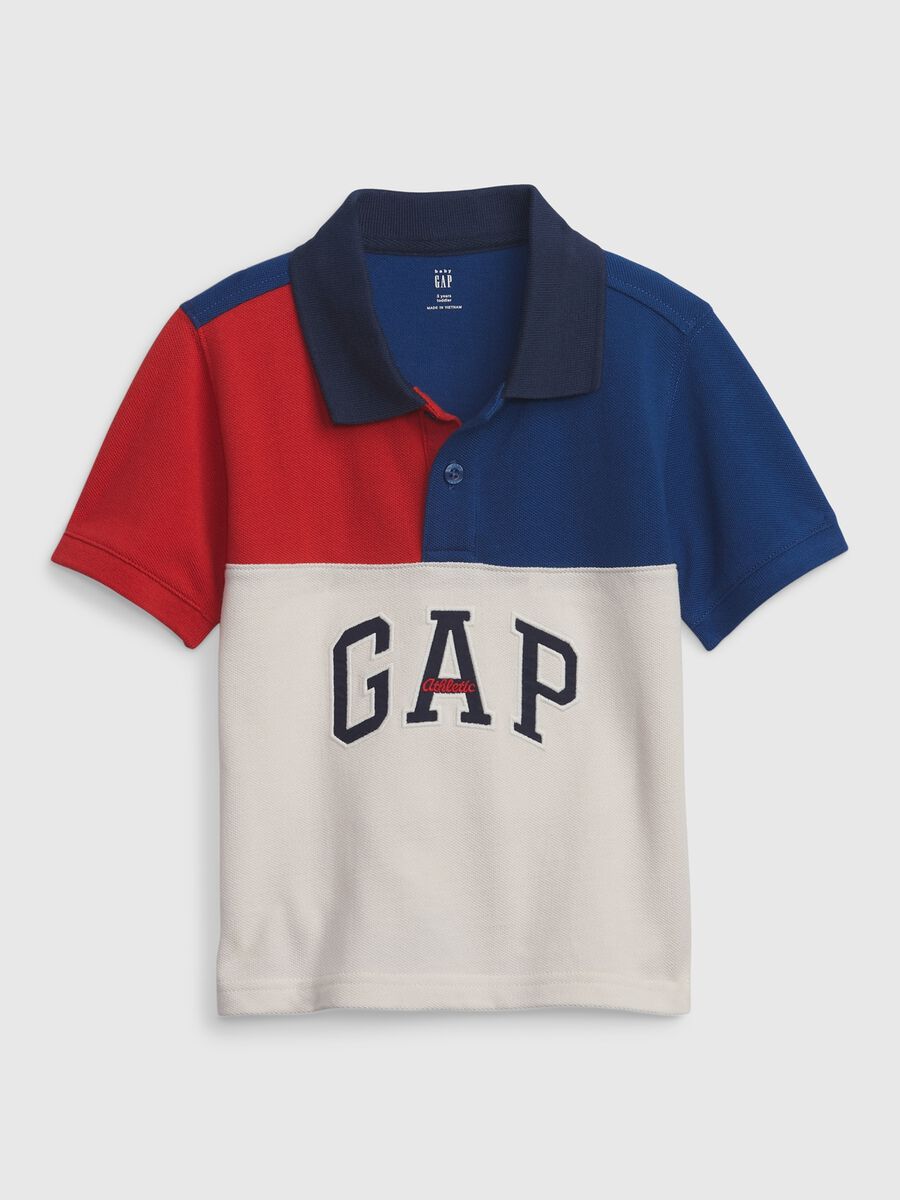 Colour block polo shirt with embroidered Logo_0