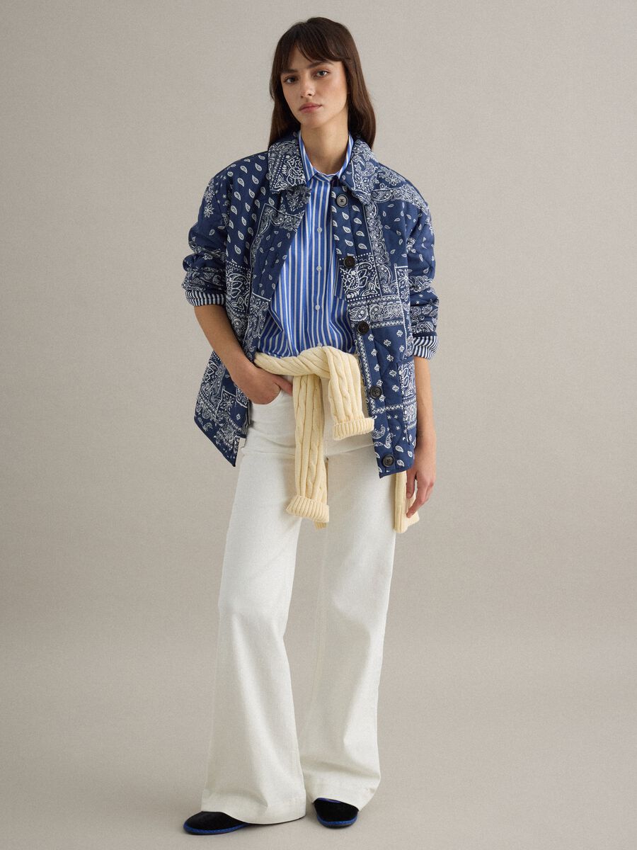 White bootcut jeans in stretch cotton_0