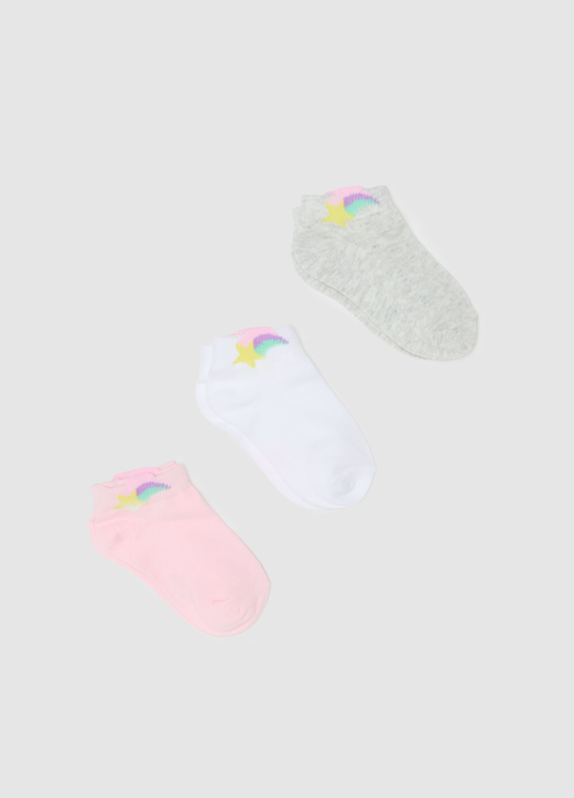 Three-pack shoe liners with shooting star design
