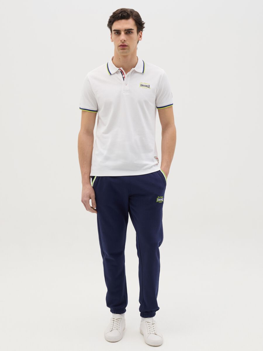 White short-sleeved polo shirt in cotton_1