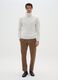 White turtleneck sweater regular fit with jacquard pattern_1
