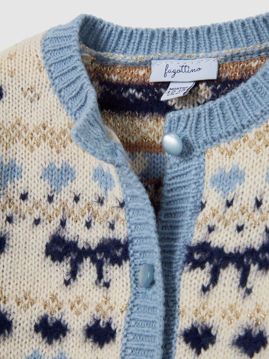 Multicolour regular fit baby girl's cardigan with embroidery_3