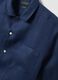 Blue pure linen short-sleeved bowling-collar shirt, regular fit_5