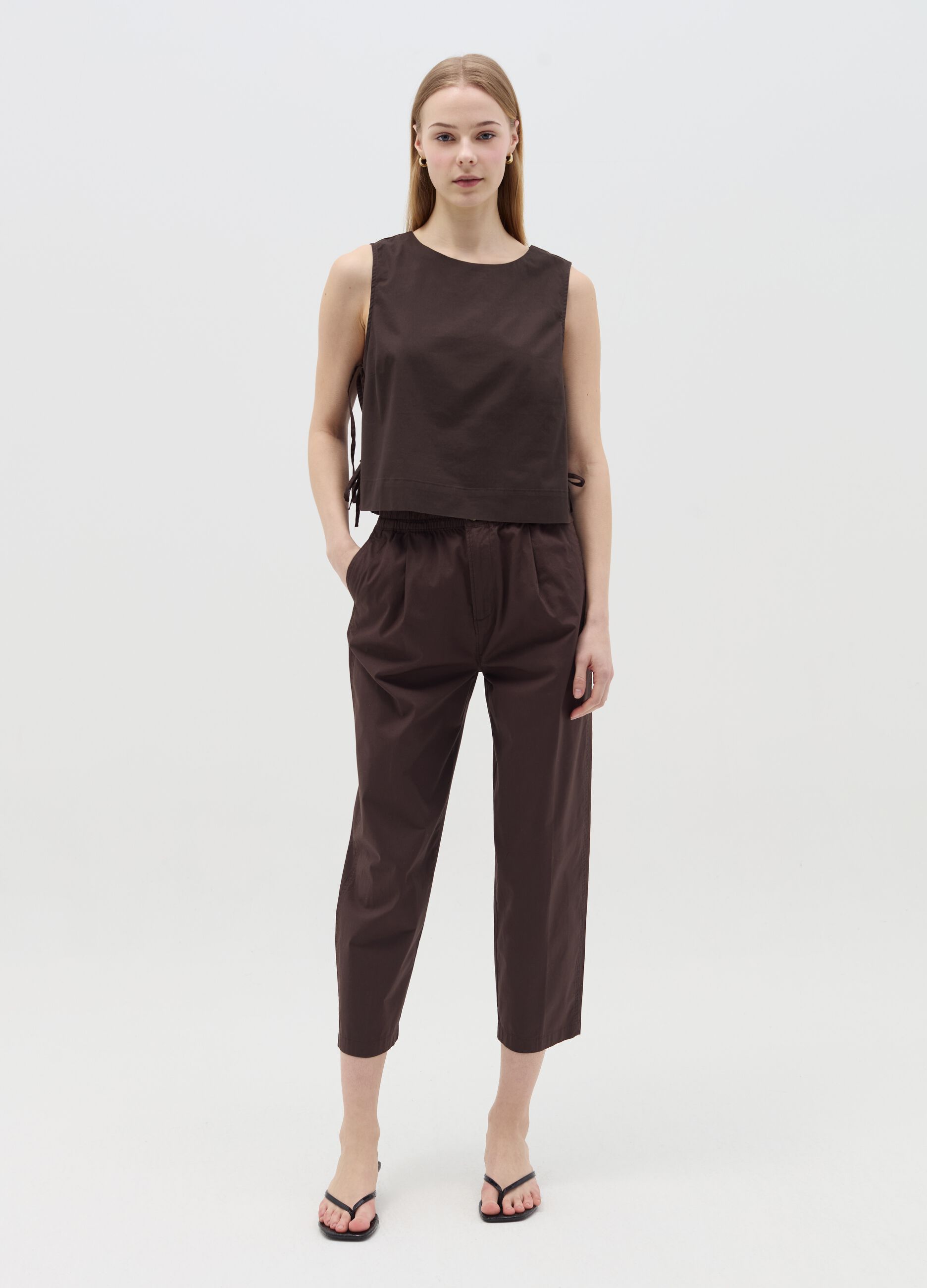 Blouse with splits and laces