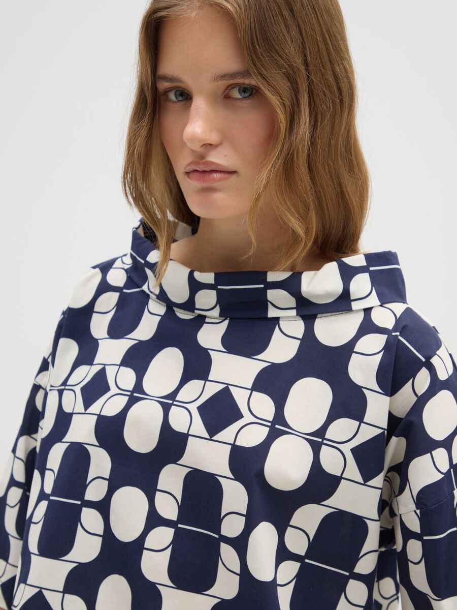 Multicolour Stretch Cotton Top with Print_3