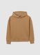 Brown cotton blend regular fit hoodie_0