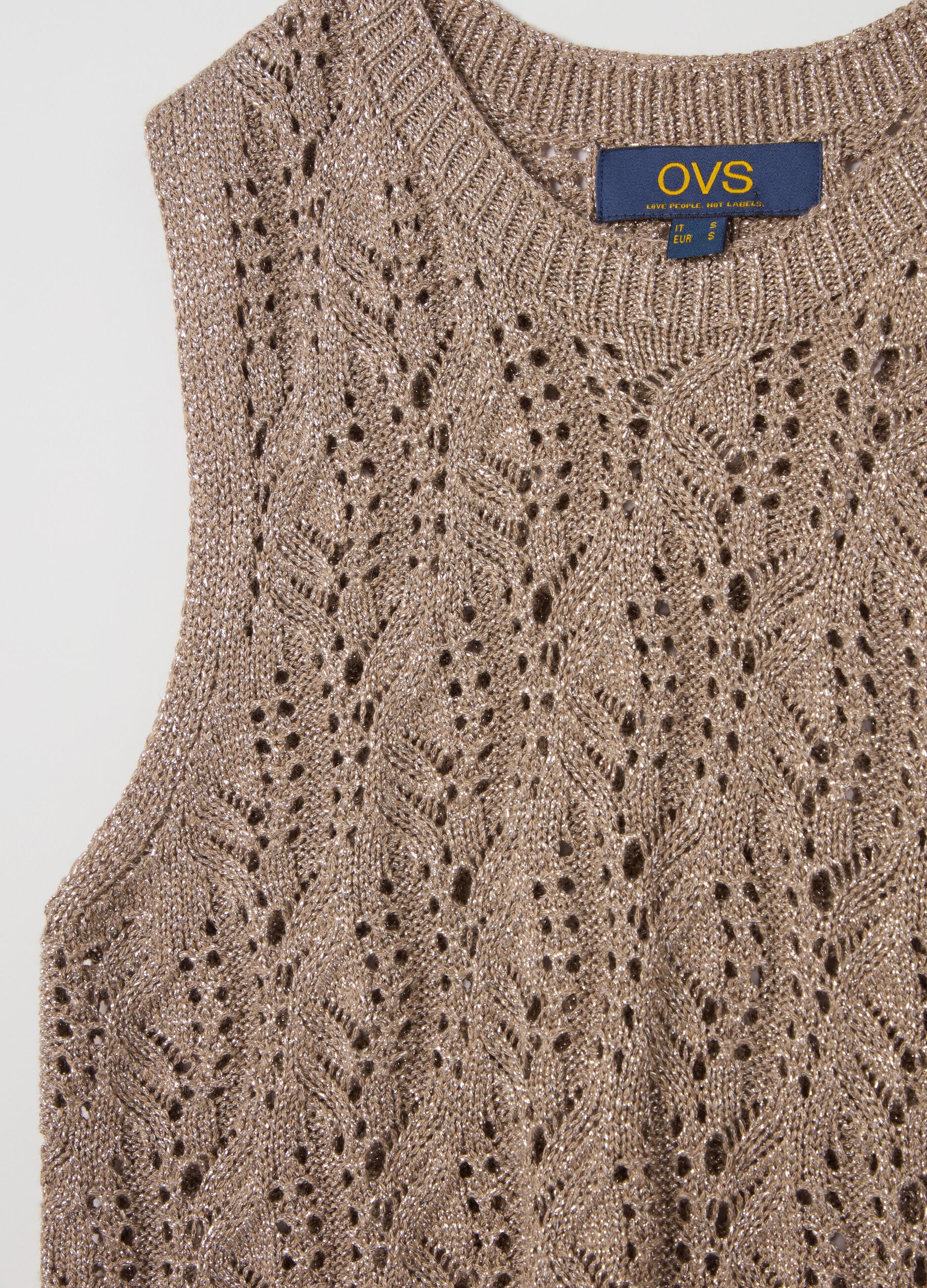 Lurex tank top with fringes