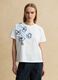 White cotton blend regular fit T-shirt with floral embroidery_2