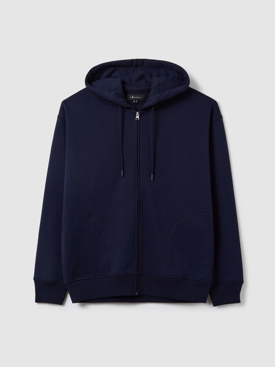 Over-fit full-zip sweatshirt in cotton with hood_4
