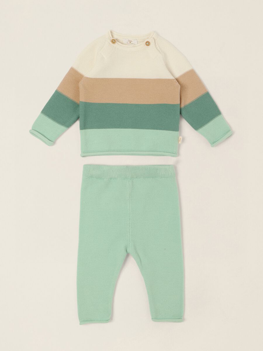 Multicolour striped pure cotton baby set_0