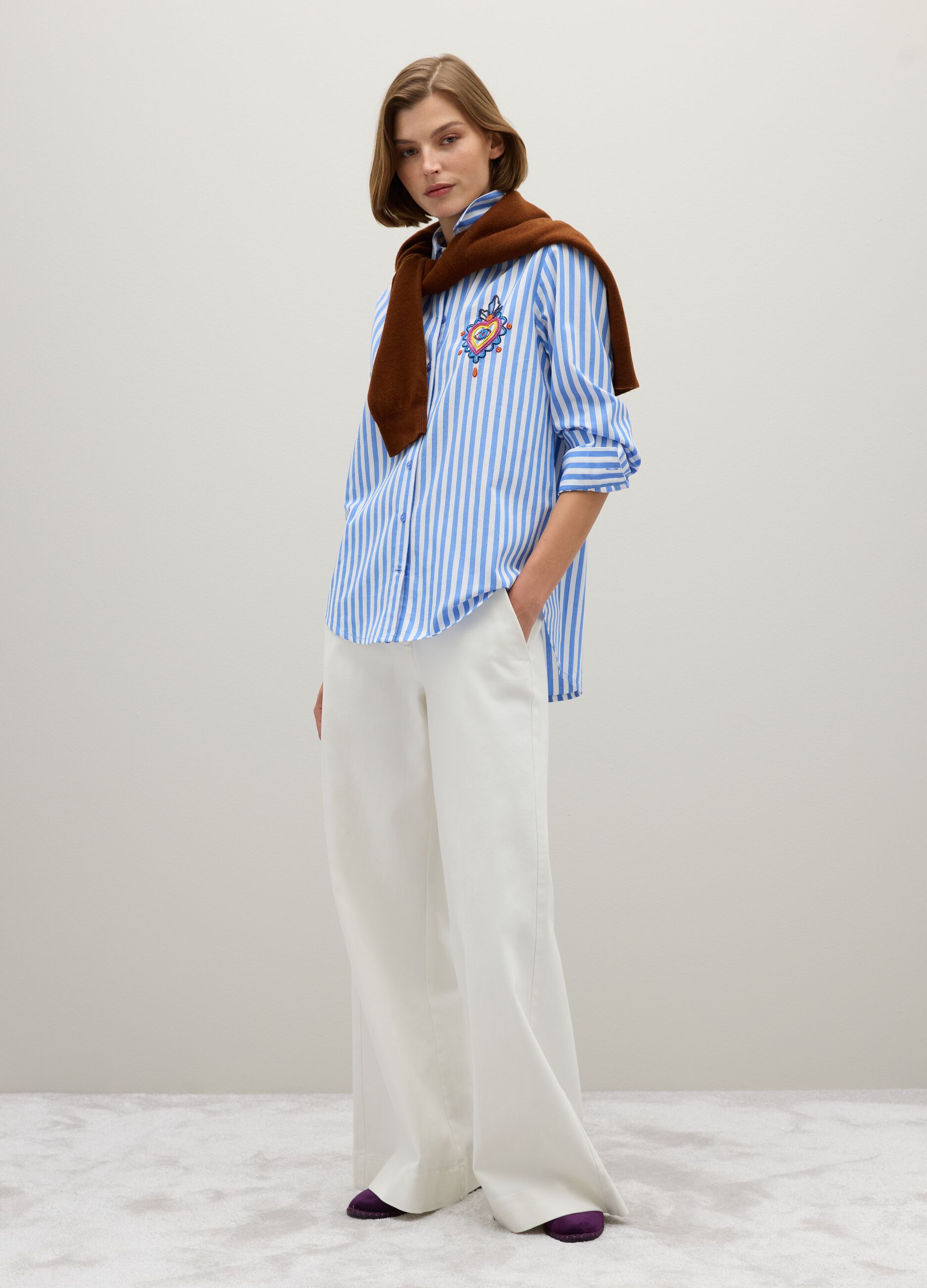 Multicolour pure cotton regular fit shirt