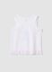 White and pink pure cotton girls&rsquo; vest top with fringes and Stitch_1