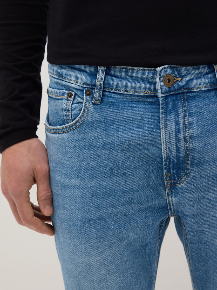 Super skinny fit blue denim cotton jeans_3
