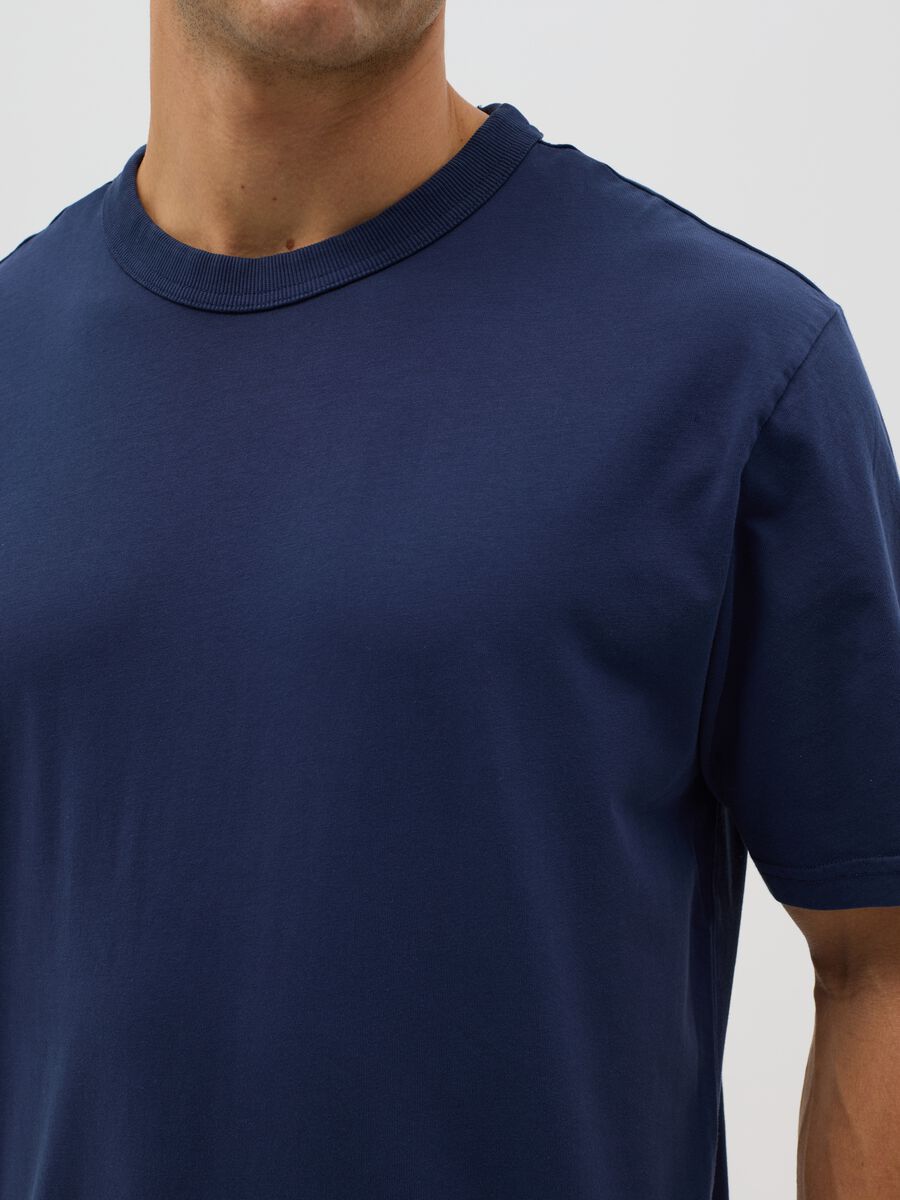 Blue Cotton Short-Sleeve T-shirt_3