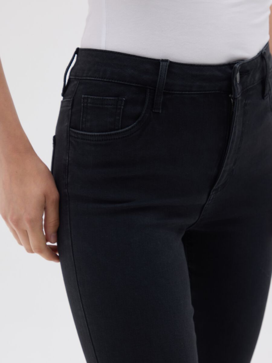 Women's skinny jeans in stretch black denim_3