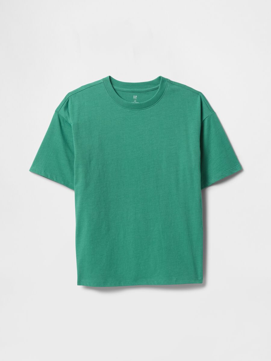 Green Cotton Short Sleeve T-shirt_0