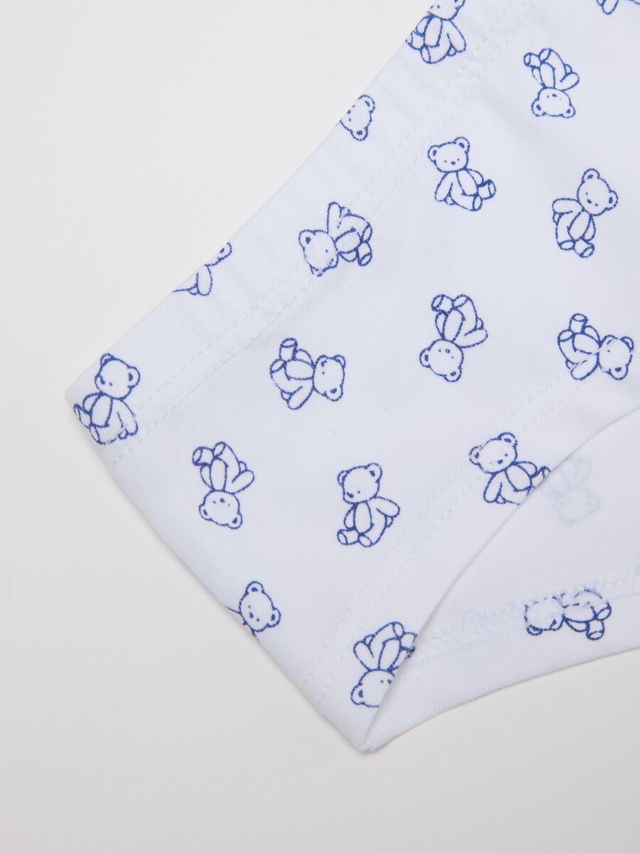 Mutandine in cotone elasticizzato multicolor da bambina con orsacchiotti_3