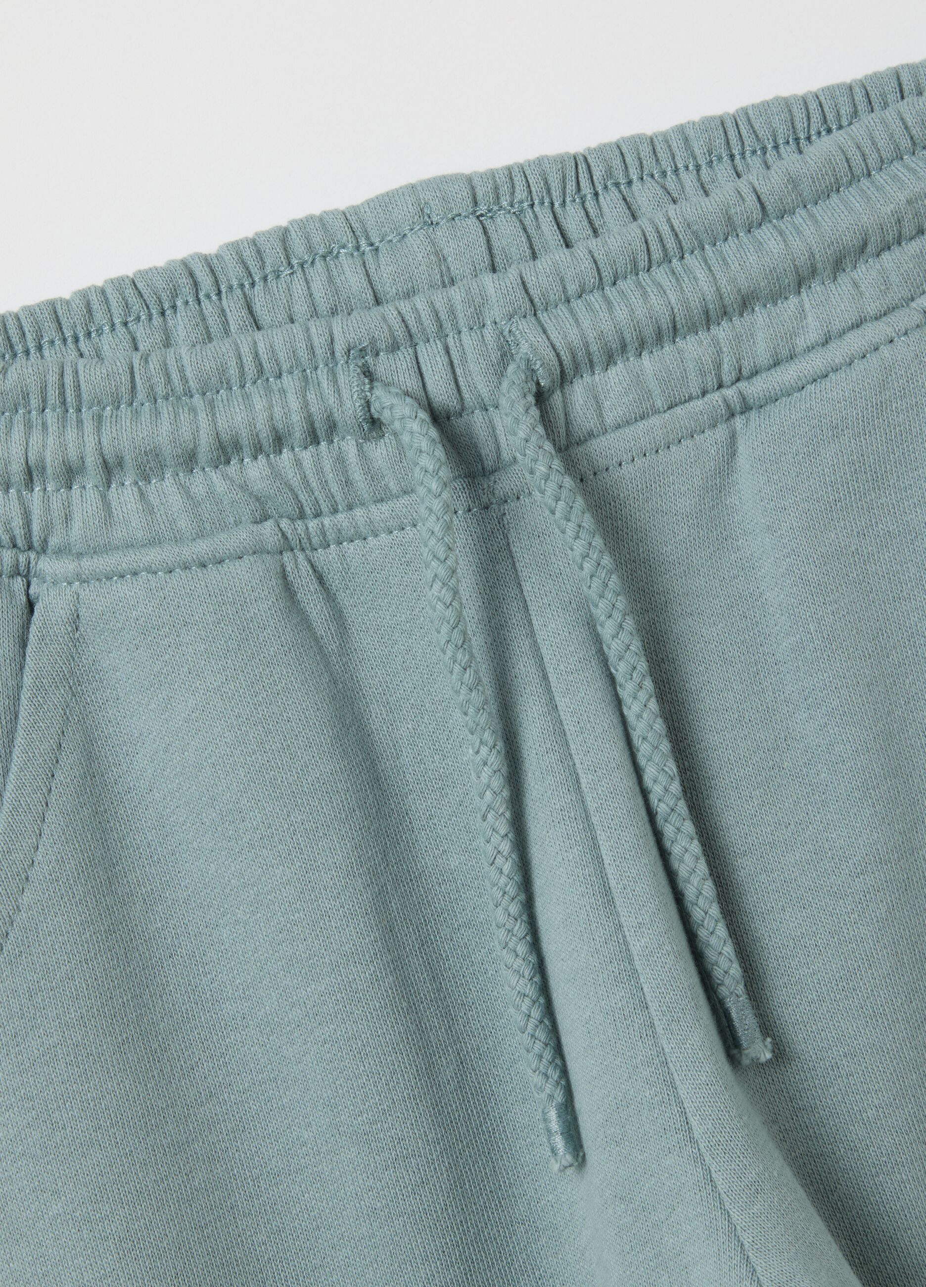 Children's green pure cotton jogger trousers