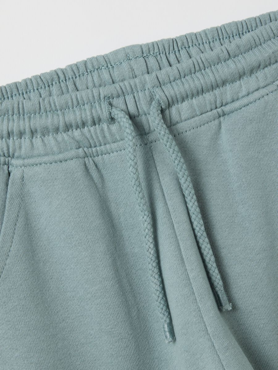Children's green pure cotton jogger trousers_2