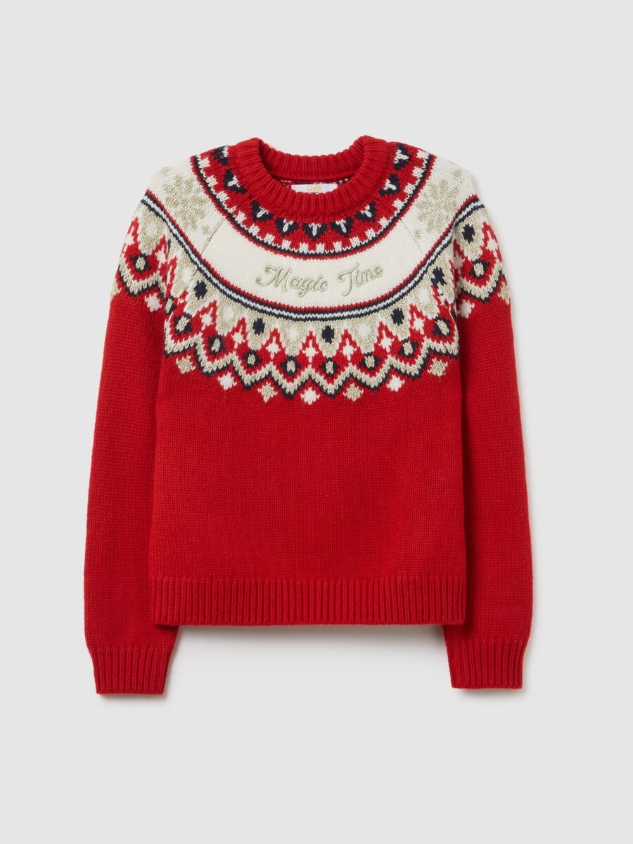 Multicolour regular fit pullover with Christmas motif_4