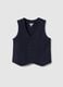 Blue cotton blend regular fit waistcoat with buttons for boys_0