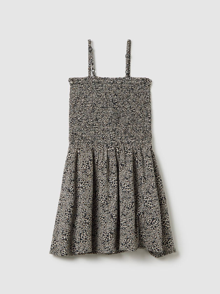 Multi-colour fitted viscose dress for girls_1