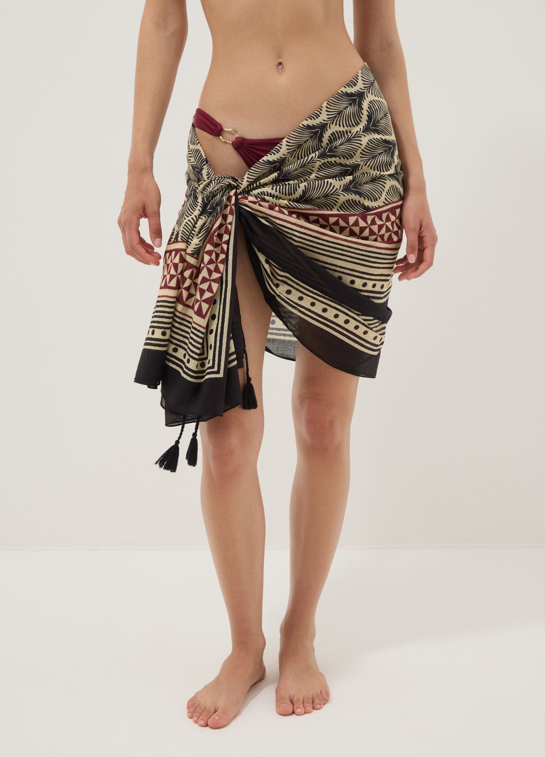 Multicoloured pure cotton pareo