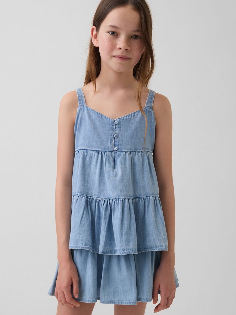 Top denim in puro cotone_0