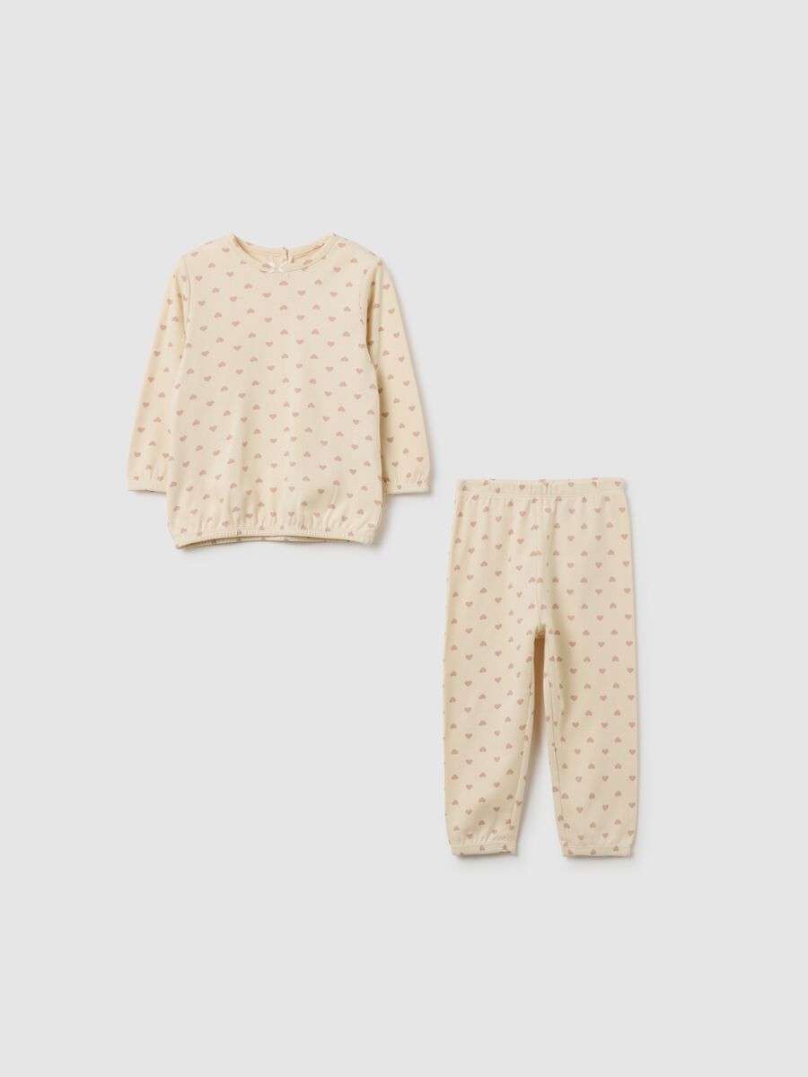 Pigiama da neonata in puro cotone beige regular fit_0