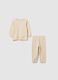 Newborn girl's pyjamas in pure beige cotton, regular fit_0