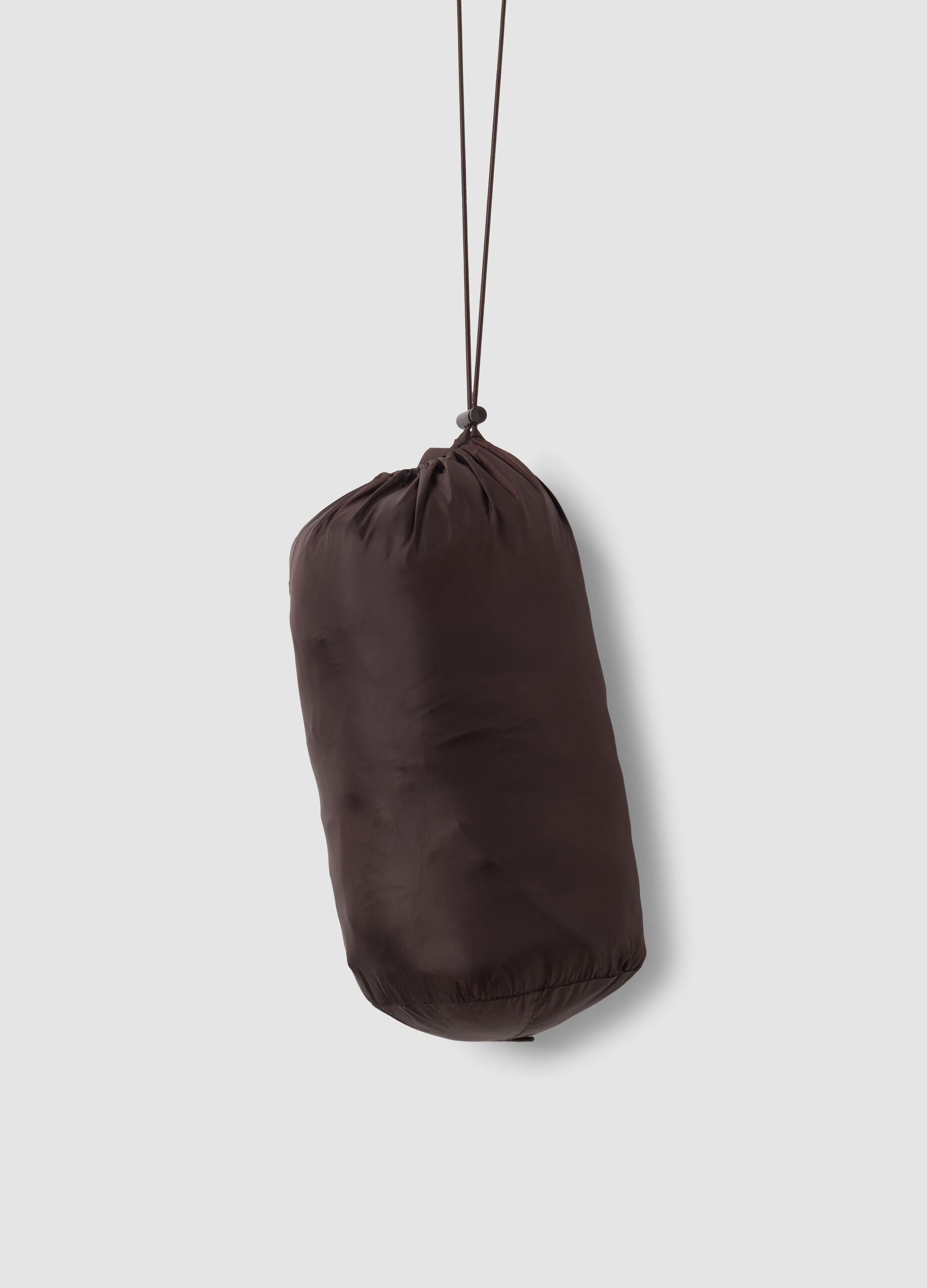 Brown Ultralight Quilted Jacket with Hood and Zip