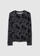 Long Sleeve Black Top with Snake Print_4