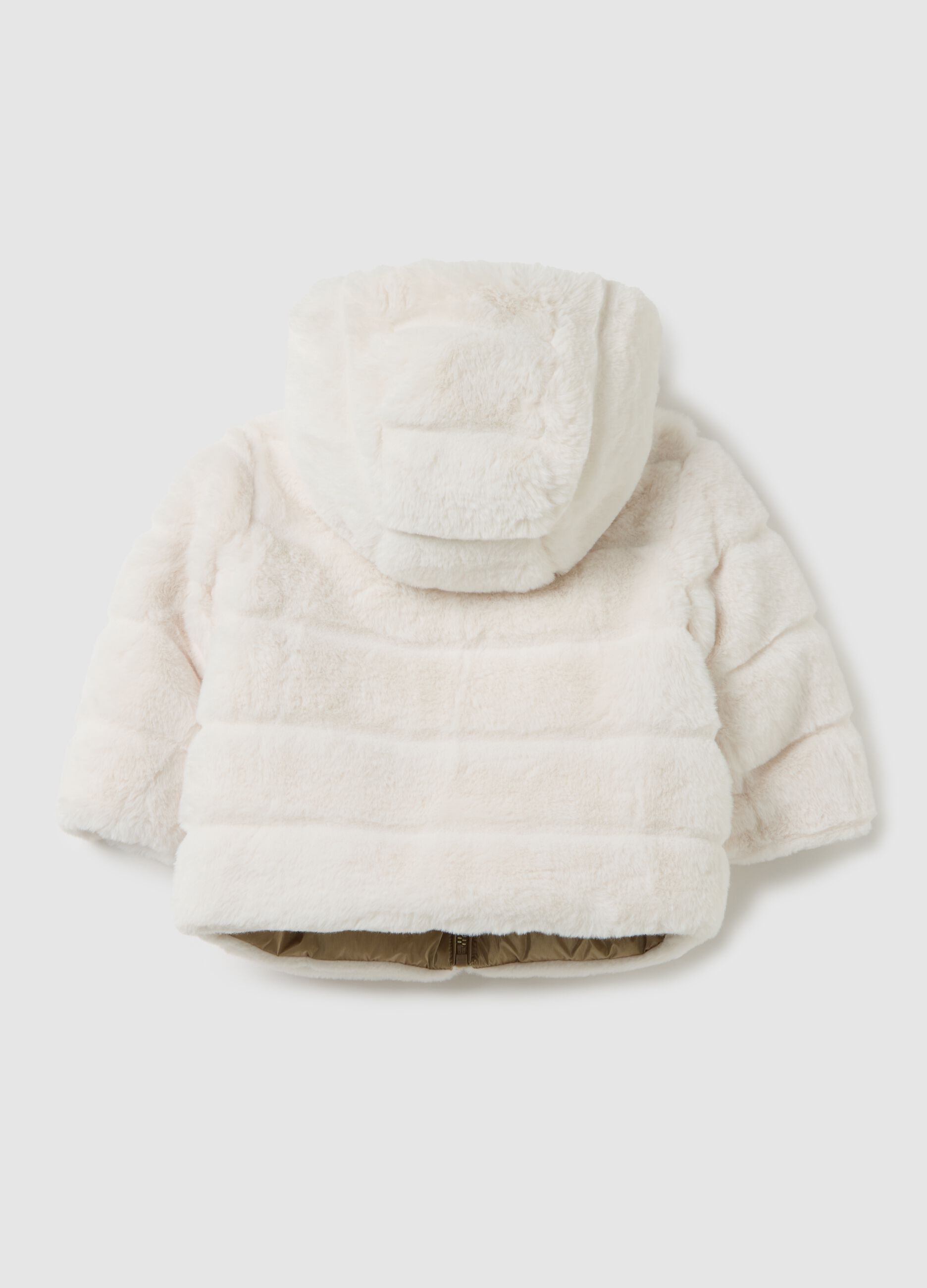 Regular fit golden padded jacket for baby girls