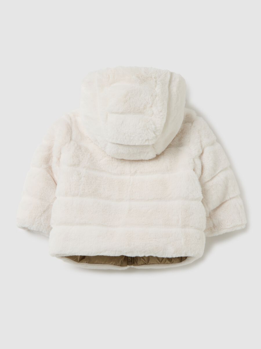 Regular fit golden padded jacket for baby girls_3