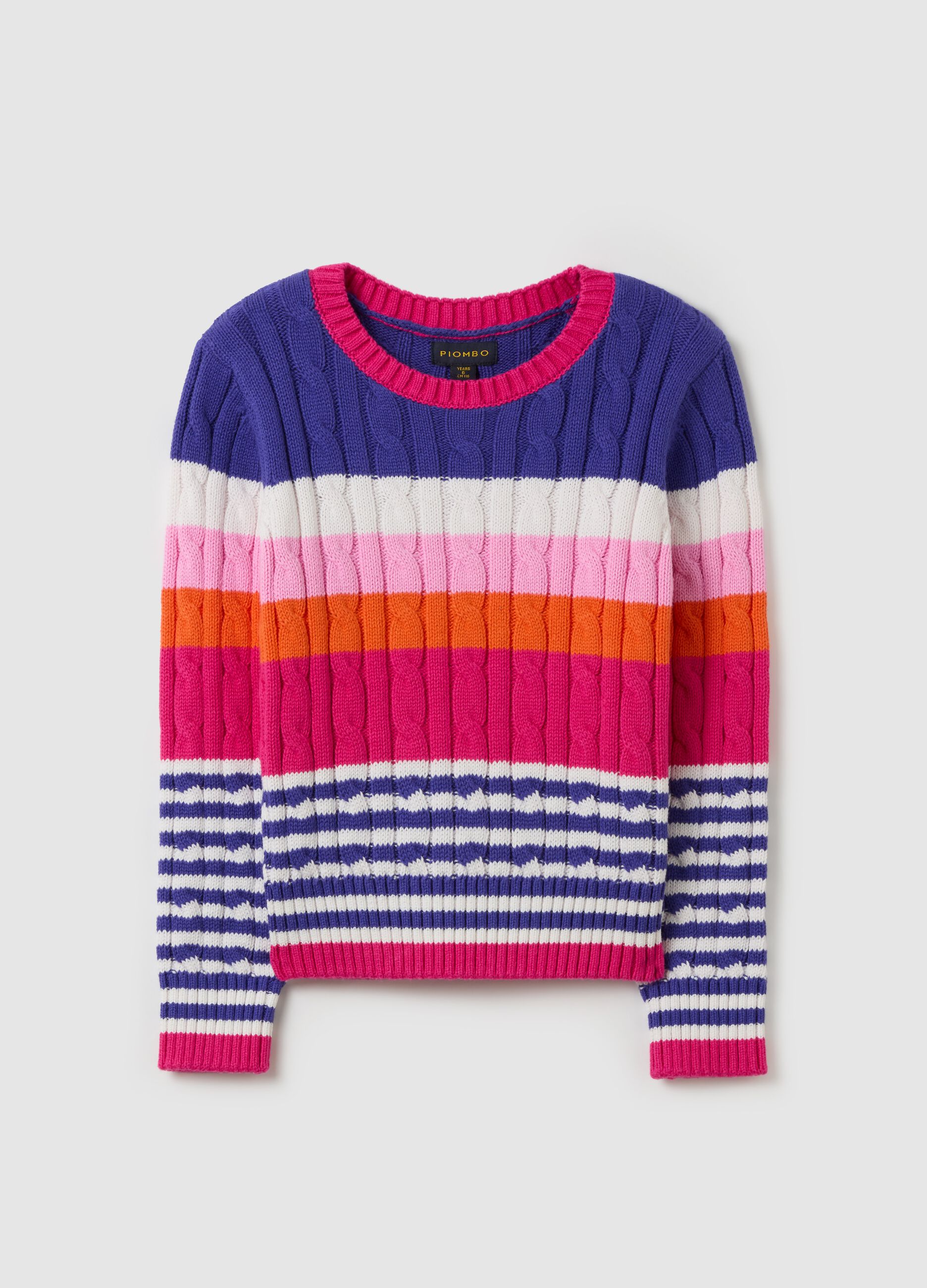 Pullover with cable-knit design