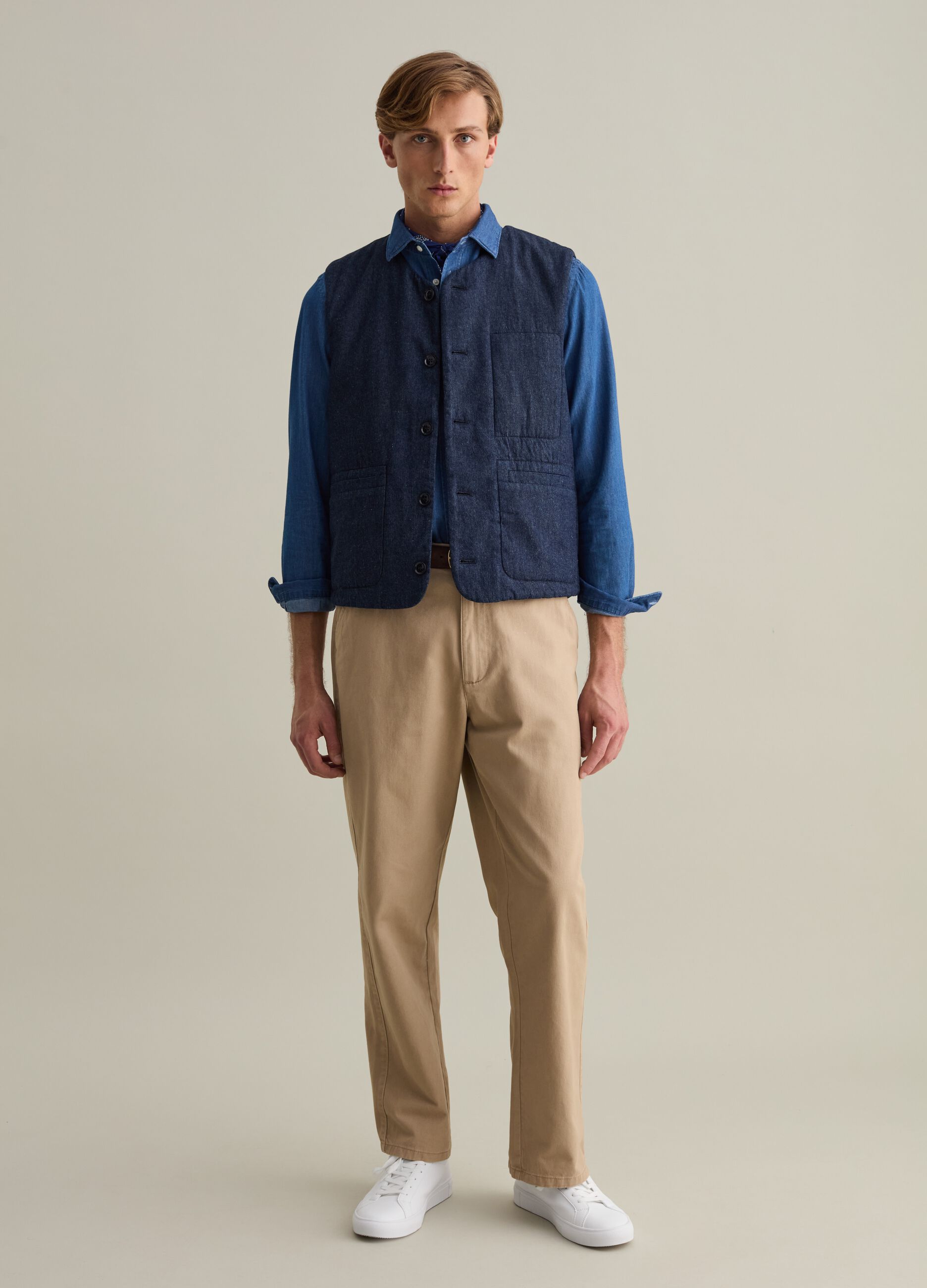 Gilet imbottito in denim Denim PIOMBO da Uomo OVS