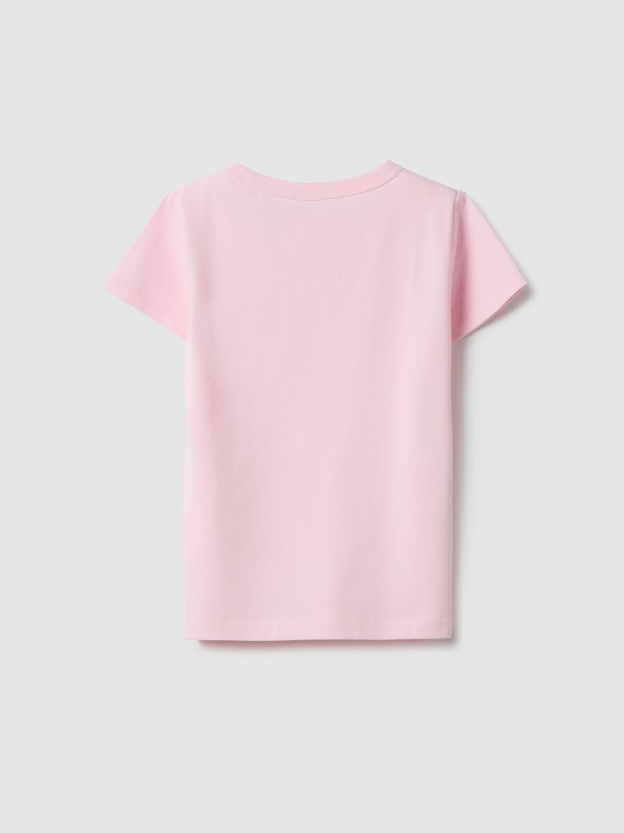 Girls' pink cotton blend t-shirt, regular fit_1