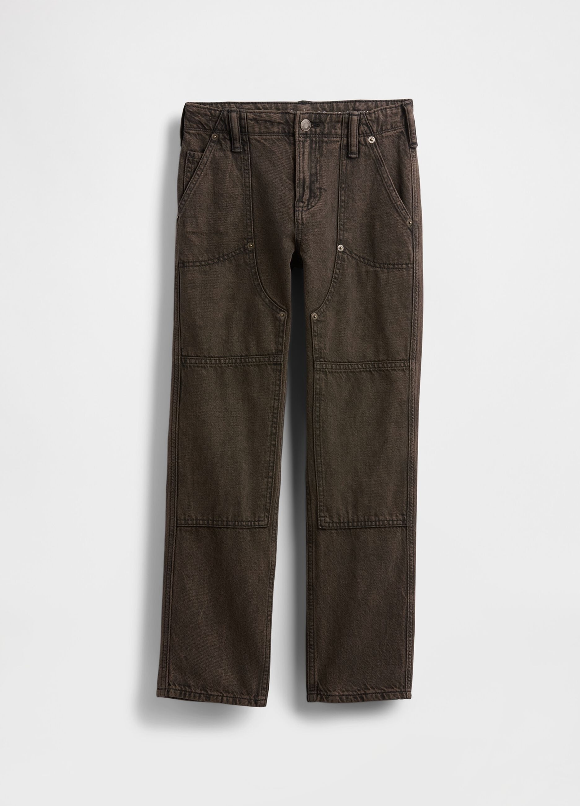 Pantaloni cargo marroni in cotone