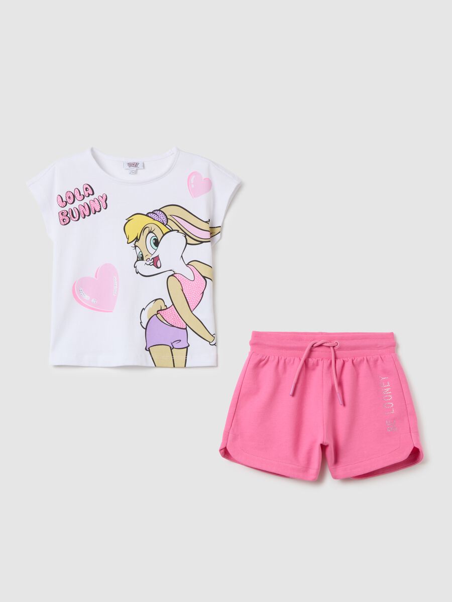 Set T-shirt da bambina in puro cotone bianco regular fit_0