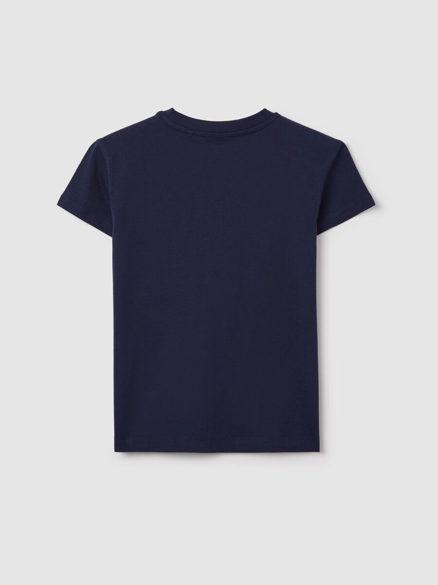 T-shirt nera in cotone con stampa lettering_4