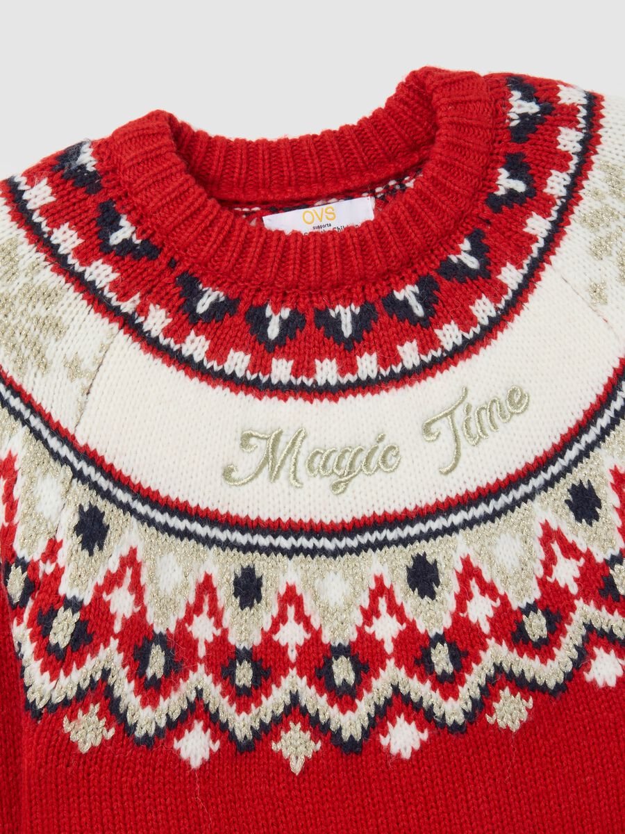 Multicolour regular fit pullover with Christmas motif_5