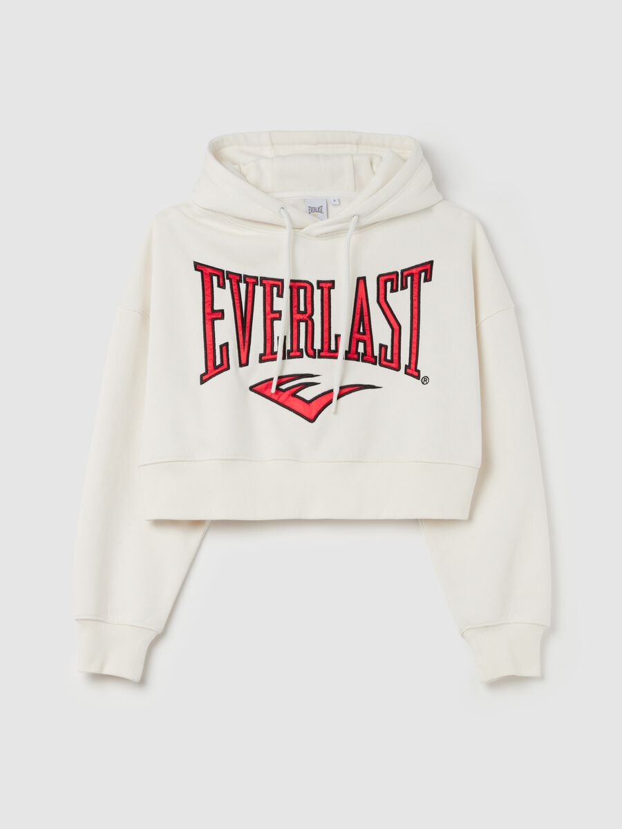 Crop sweatshirt with hood and logo embroidery_4