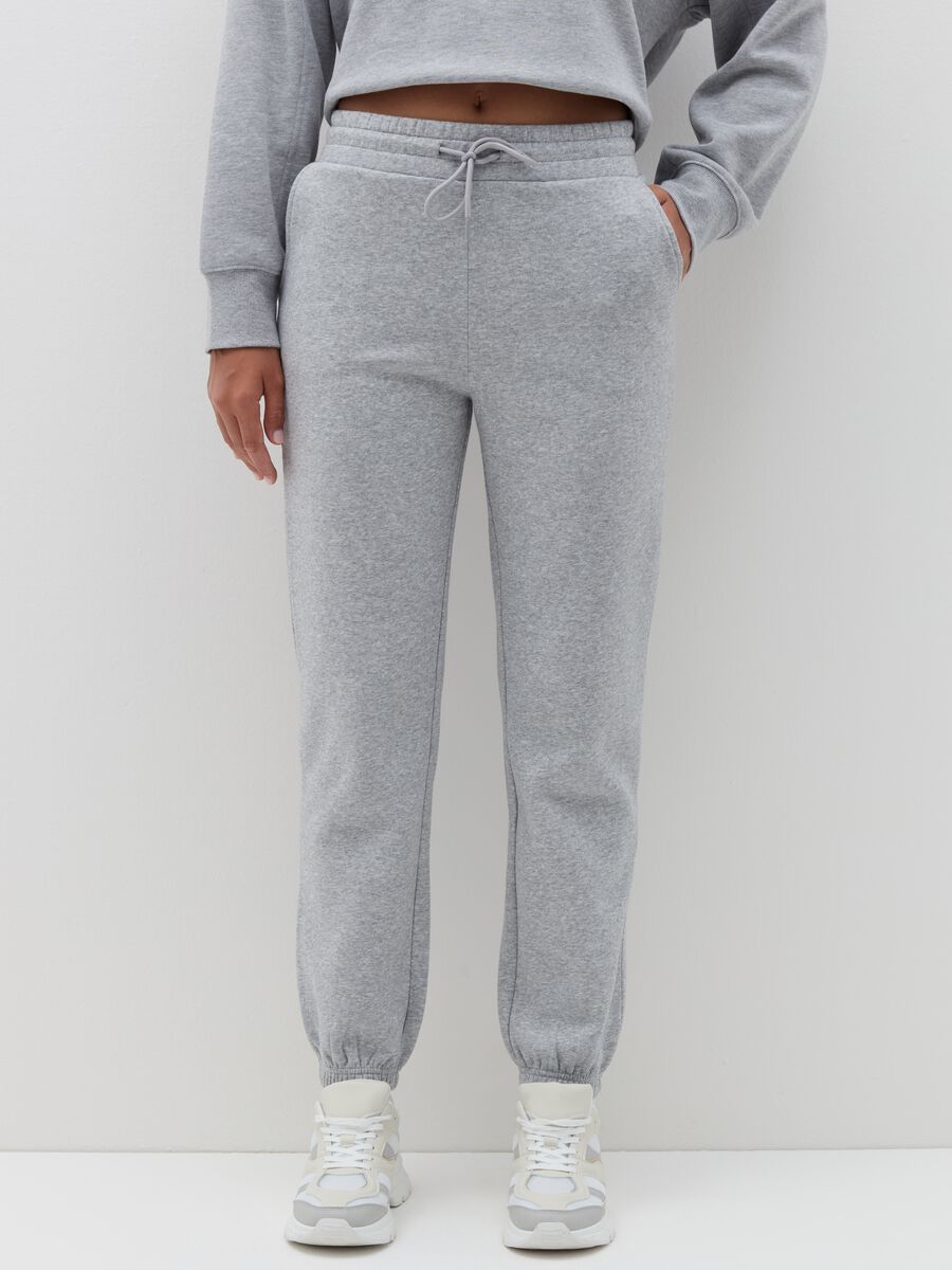 Fleece joggers with drawstring_0