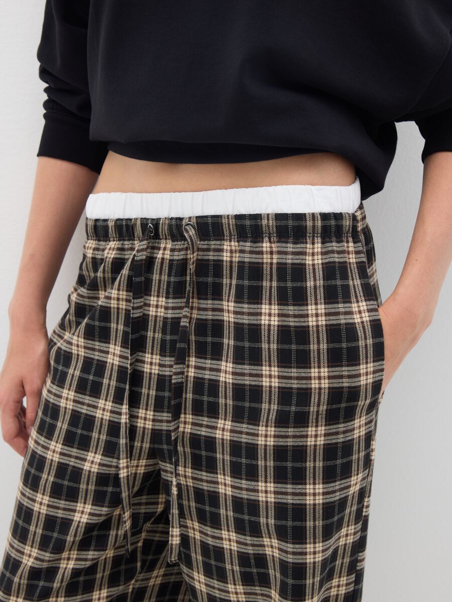 Pantaloni a quadri multicolor wide leg_2