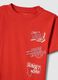 Boy's regular fit red pure cotton t-shirt with print_2