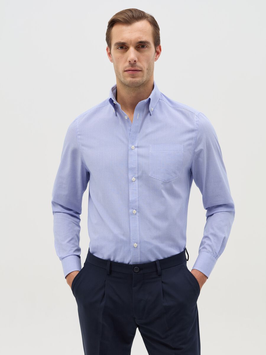 Regular-fit, easy-iron shirt with micro checks_0