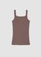 Brown organic cotton crew-neck vest top_6