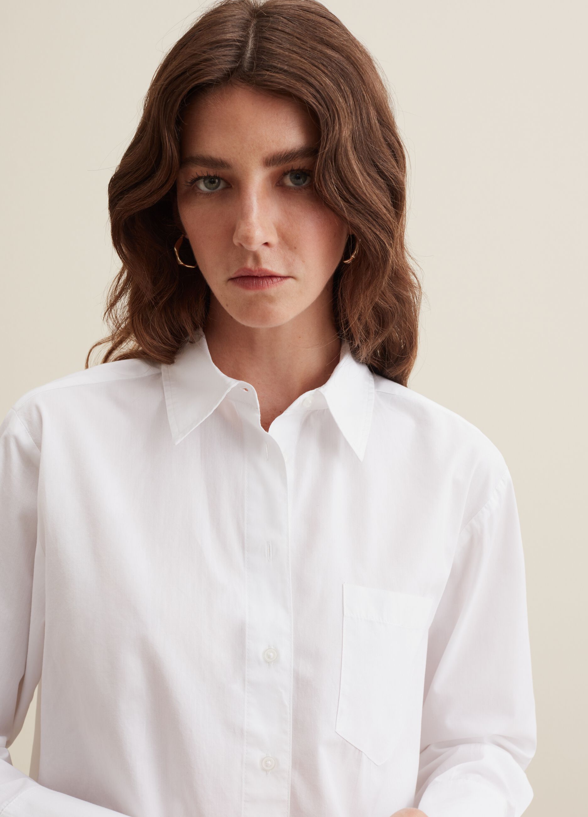 Camicia in cotone con tasca Bianco ottico PIOMBO da Donna OVS
