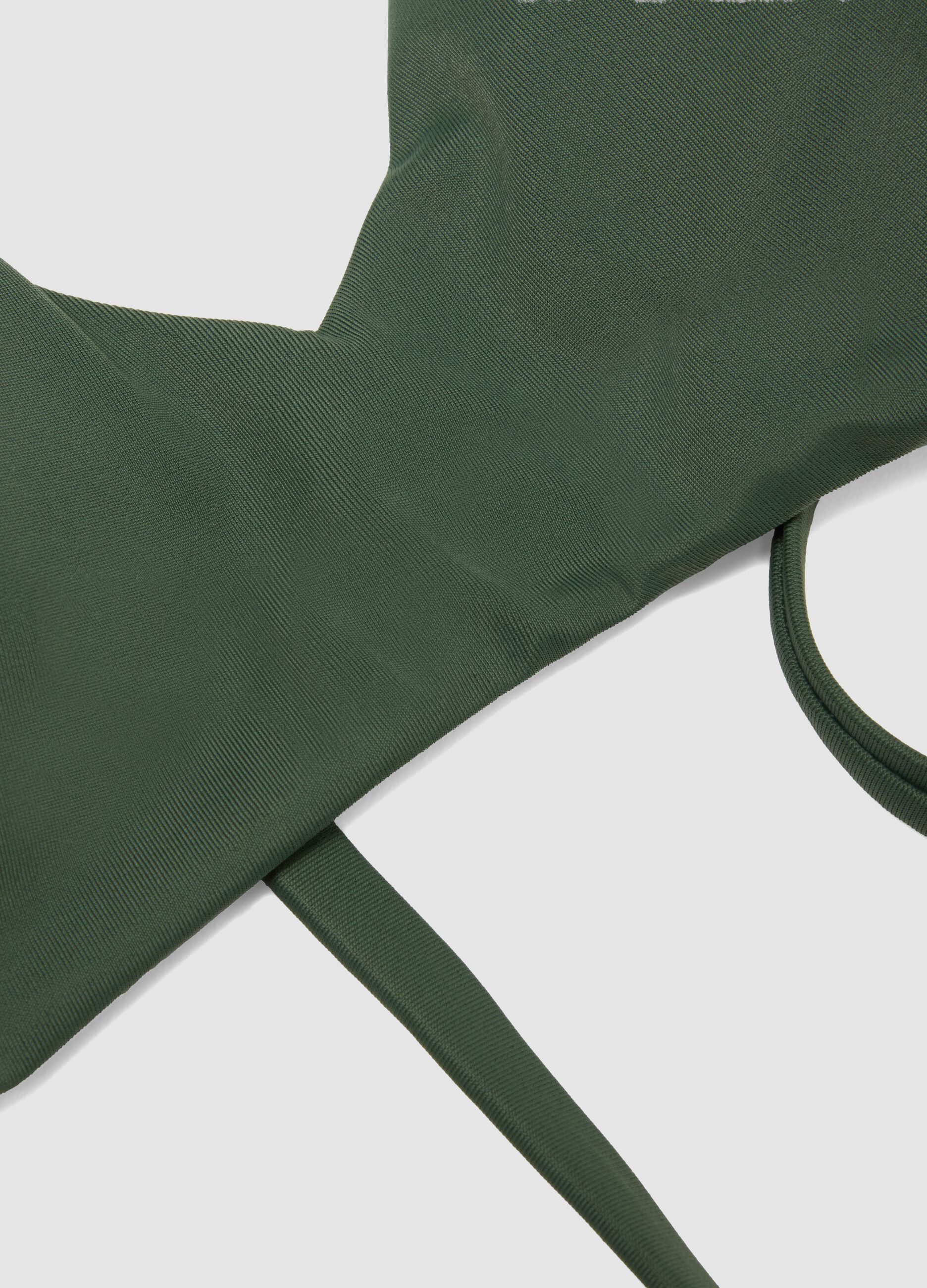 Green triangle bikini top with removable padding