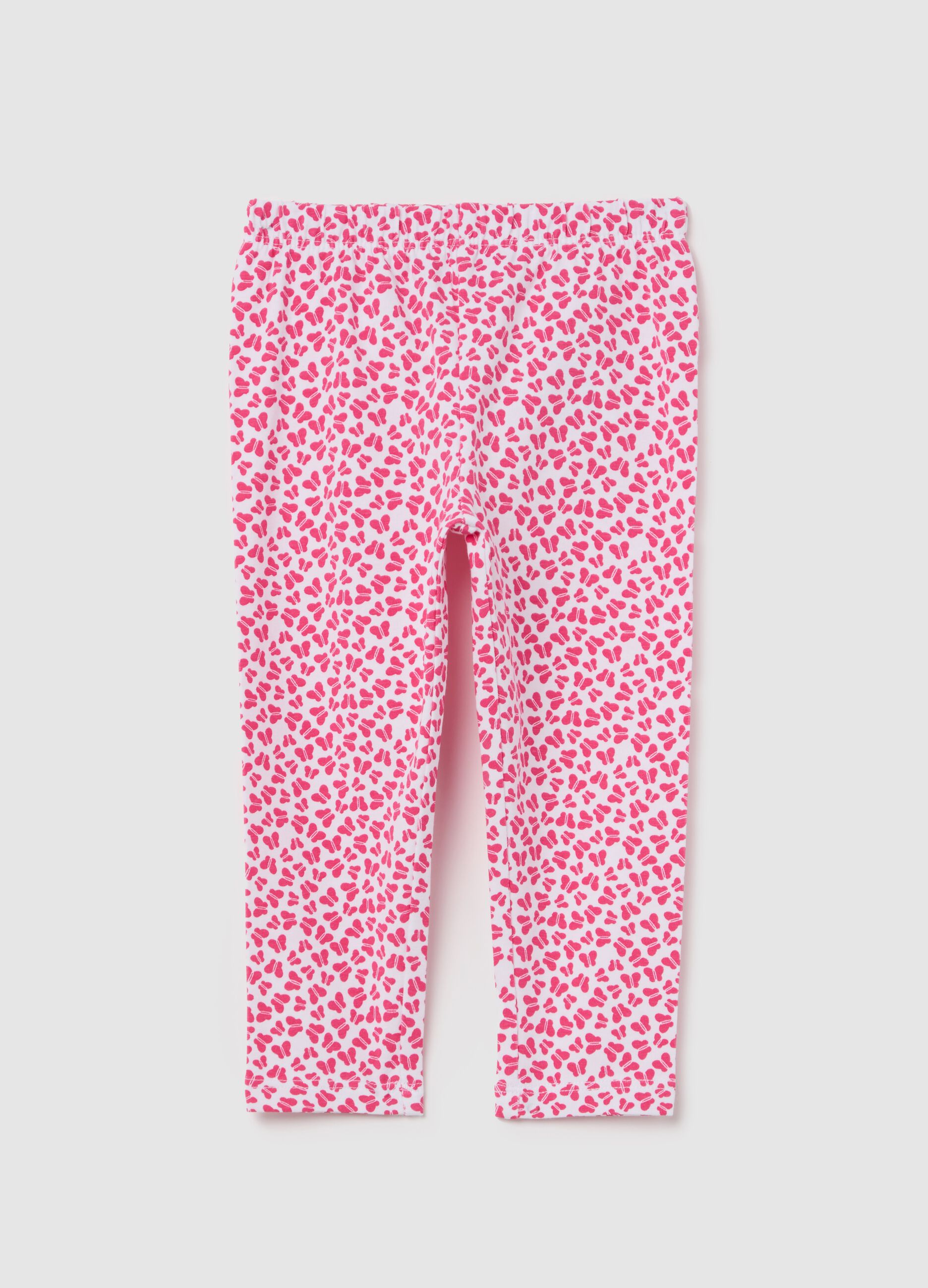 Printed stretch cotton leggings